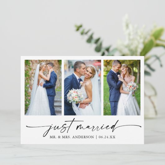 書モダン跡インクペンスクリプト3写真結婚の 案内状 (スタンド正面)