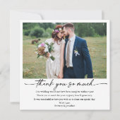 書モダン跡インクペンスクリプト5写真結婚の サンキューカード (正面)