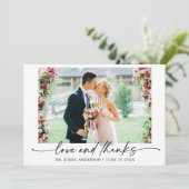 書モダン跡インクペン愛結婚の写真 サンキューカード (スタンド正面)