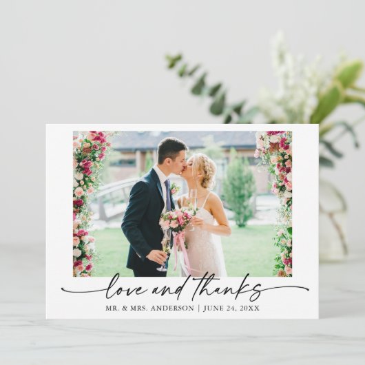 書モダン跡インクペン愛結婚の写真 サンキューカード (スタンド正面)