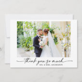 書モダン跡インクペン結婚の写真 サンキューカード (正面)