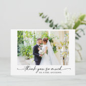 書モダン跡インクペン結婚の写真 サンキューカード (スタンド正面)