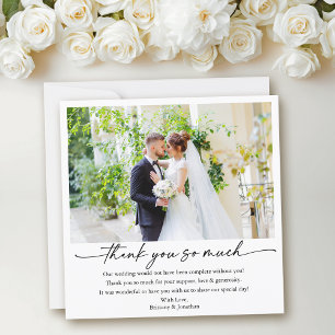 書モダン跡インクペ結婚ンの写真広場 サンキューカード