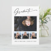 書モダン跡インク台本4写真卒業 案内状 (スタンド正面)