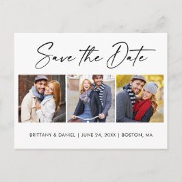 書モダン跡インク日付を保存する3写真 ポストカード