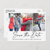 書モダン跡インク3写真の保存日付 ポストカード (正面/裏面)