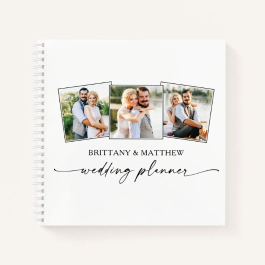 書モダン跡インク3写真ウェディングプランナー ノートブック (正面)