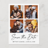 書モダン跡インク4写真の日付を保存 ポストカード (正面)