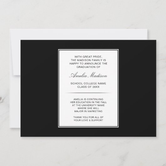 書モダン跡エレガント墨文字3写真グラード 案内状 (裏面)