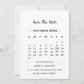 書モダン跡カレンダー非写真保存日 招待状 (正面)