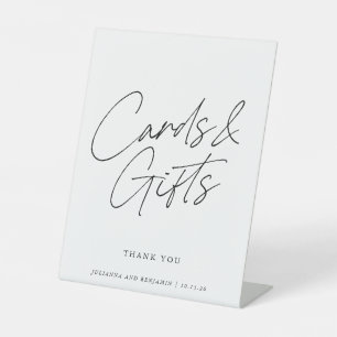 書モダン跡カードとギフト結婚ズ  台座サイン