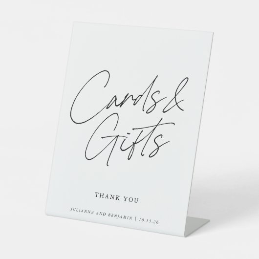 書モダン跡カードとギフト結婚ズ  台座サイン (正面)