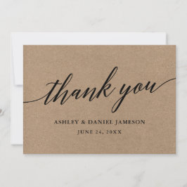 書モダン跡クラフト結婚ズ サンキューカード