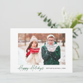 書モダン跡グリーンインクスクリプトカップル写真 シーズンカード (スタンド正面)