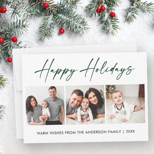 書モダン跡グリーンインクスクリプト3写真 シーズンカード