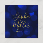 書モダン跡サファイアブルー《写真》ぼけ味灯 スクエア名刺 (正面)