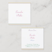 書モダン跡スクリプカラフルストライプのトレンディー スクエア名刺 (正面/裏面)