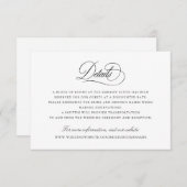 書モダン跡スクリプトエレガント詳細挿入 招待状 (正面/裏面)