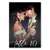 書モダン跡スクリプトオーバーレイ結婚写真 テーブルナンバー (正面)