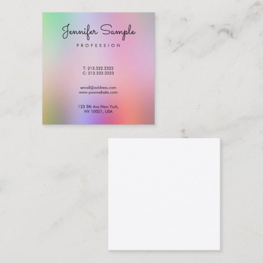 書モダン跡スクリプトテンプレートエレガント スクエア名刺 (正面/裏面)