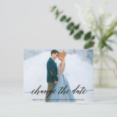 書モダン跡スクリプト写真の日付の変更 ポストカード (スタンド正面)