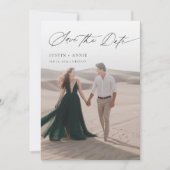 書モダン跡スクリプト2写真の日付の保存 招待状 (正面)