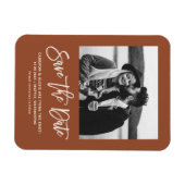 書モダン跡テラコッタ写真デートを保存 マグネット (横)