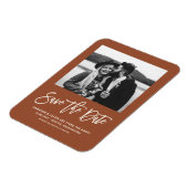 書モダン跡テラコッタ写真デートを保存 マグネット (左側)