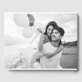 書モダン跡ブラック&ホワイト2写真結婚s ゲストブック (裏面)