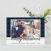 書モダン跡ブルーのラ結婚イドの写真 シーズンカード (スタンド正面)