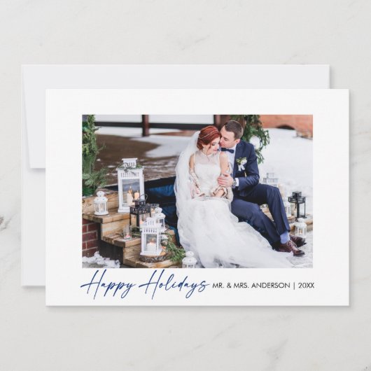 書モダン跡ブルーインクスク結婚リプトの写真 シーズンカード (正面)