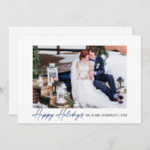 書モダン跡ブルーインクスク結婚リプトの写真 シーズンカード (正面/裏面)