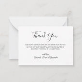 書モダン跡ベビーサンキューカード ノートカード (裏面)