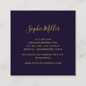 書モダン跡マゼンタブルー《写真》ぼけ味ライト スクエア名刺 (裏面)