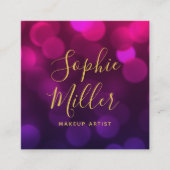書モダン跡マゼンタブルー《写真》ぼけ味ライト スクエア名刺 (正面)