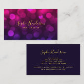 書モダン跡マゼンタブルー《写真》ぼけ味ライト 名刺 (正面/裏面)