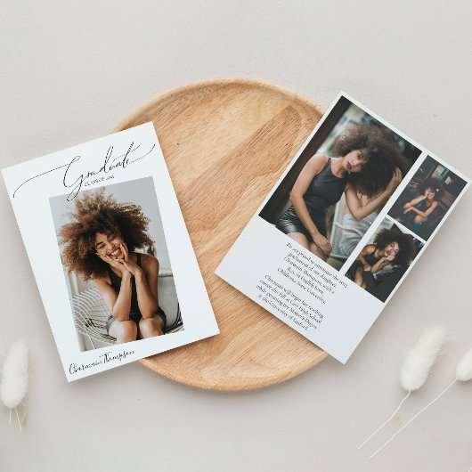 書モダン跡4写真の卒業 案内状