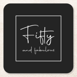 書モダン跡50と素晴らしい スクエアペーパーコースター