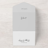 書モダン跡/写真のブラシストローク枠 オールインワン招待状 (外側)