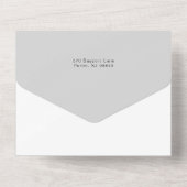 書モダン跡/写真のブラシストローク枠 オールインワン招待状 (裏面)