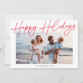 書モダン跡Happy Holiday Photo Card シーズンカード (正面)