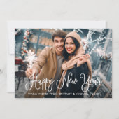 書モダン跡Happy New Year写真 シーズンカード (正面)