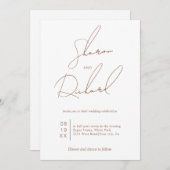 書モダン跡mochaミニマ結婚リスト 招待状 (正面/裏面)