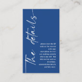 書モダン跡QRコードブルー結婚の詳細 エンクロージャーカード (正面)