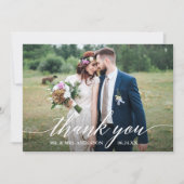 書モダン跡QRコード6写真結婚 サンキューカード (正面)