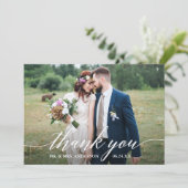 書モダン跡QRコード6写真結婚 サンキューカード (スタンド正面)