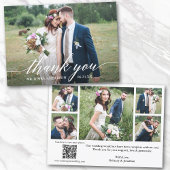 書モダン跡QRコード6写真結婚s サンキューカード