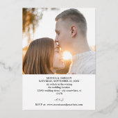 書モダン跡V2写真結婚の 箔招待状 (裏面)