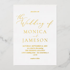 書モダン跡V2結婚の 箔招待状