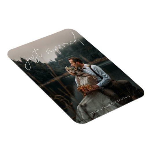 書モダン道たった今結婚しました写真の取り出し マグネット (右側)